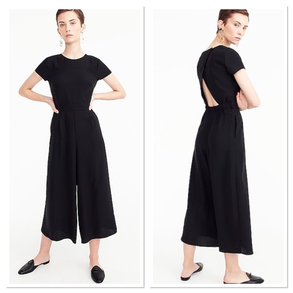 J. Crew Pants - J. Crew Black Drapey Wrap Back Pocket Jumpsuit 8